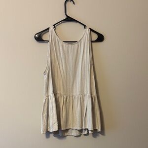 Entro Cream Peplum Tank Top